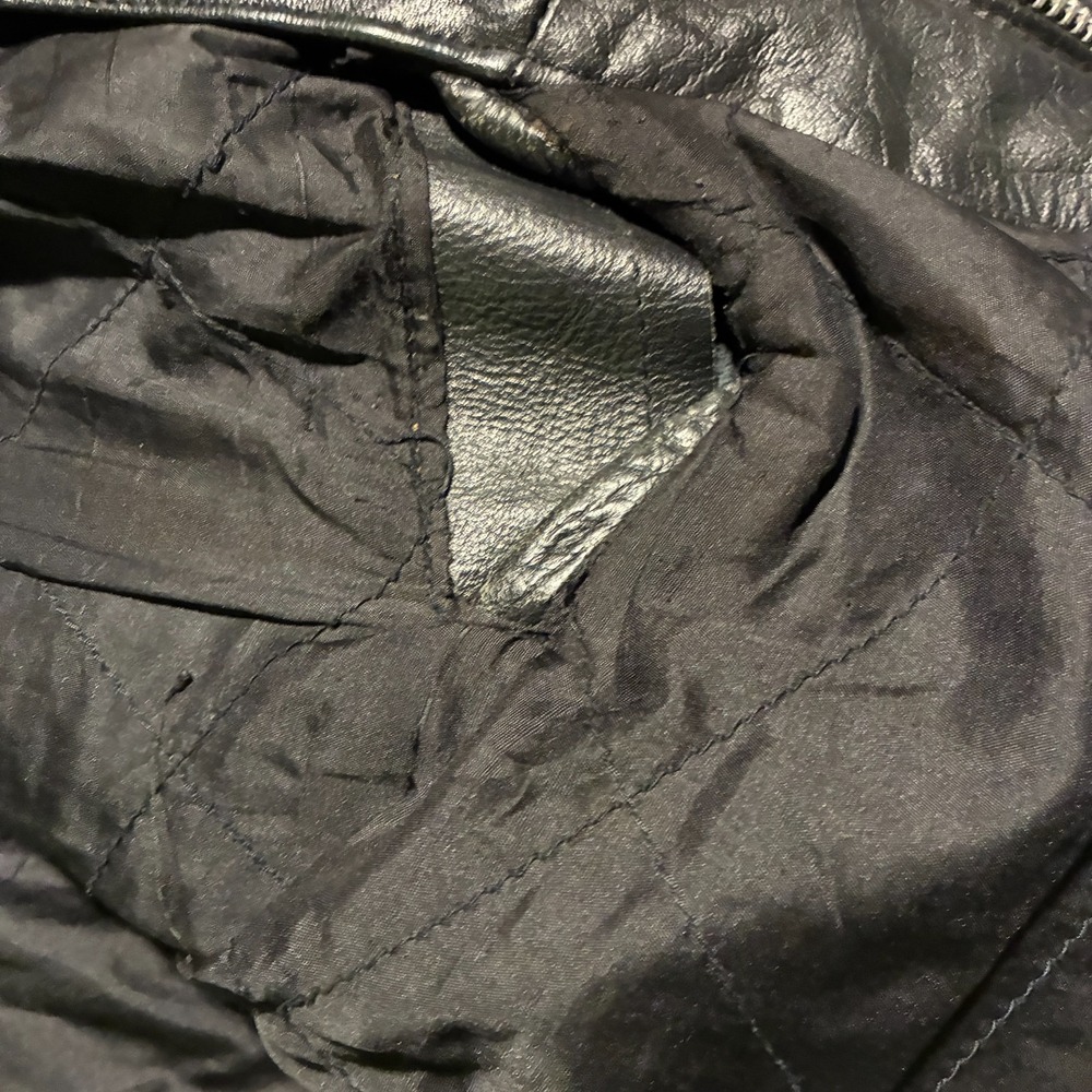 Unik International Leather Motorcycle Biker Jacket Belted Zip Size 60 Big Tall - Picture 13 of 15